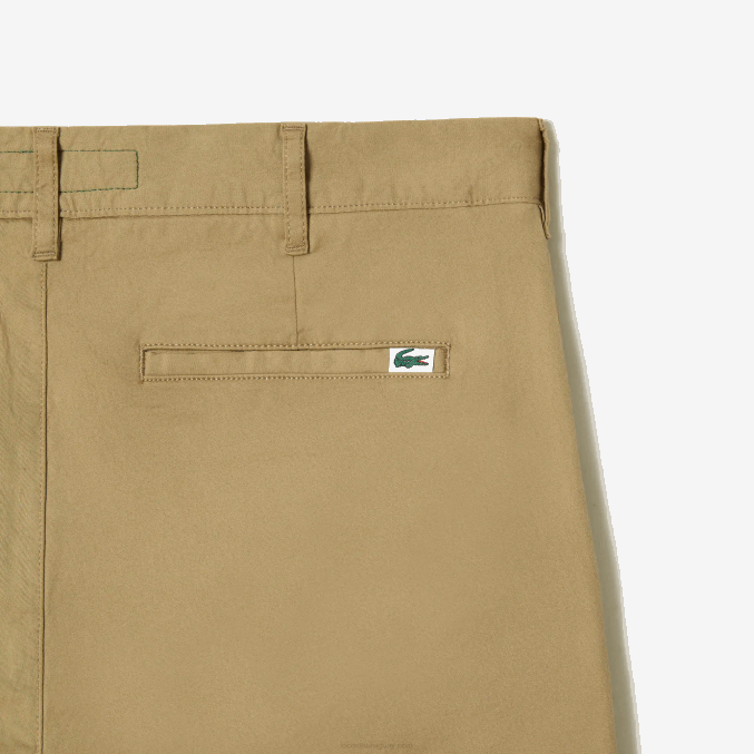 beige cb8 VVL0A499 hombres Lacoste chinos slim fit de algodón elástico