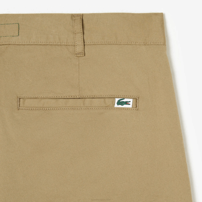 beige cb8 VVL0A499 hombres Lacoste chinos slim fit de algodón elástico