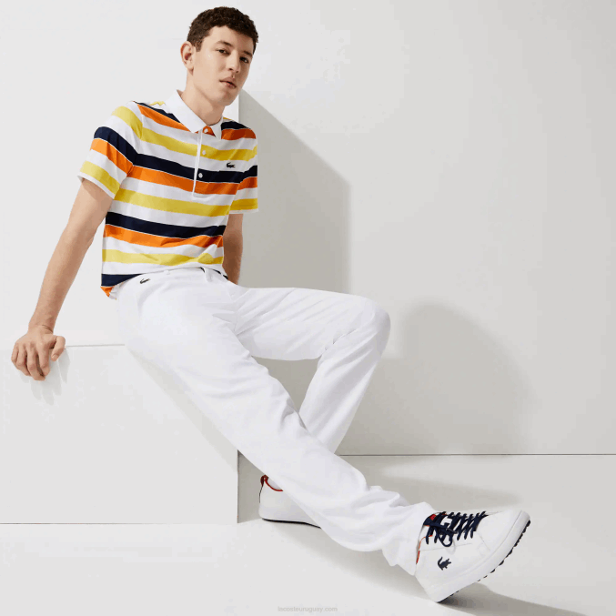 blanco 001 VVL0A1641 hombres Lacoste pantalones chinos deportivos elásticos de golf