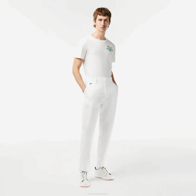 blanco 70v VVL0A421 hombres Lacoste pantalones chinos de golf elásticos deportivos