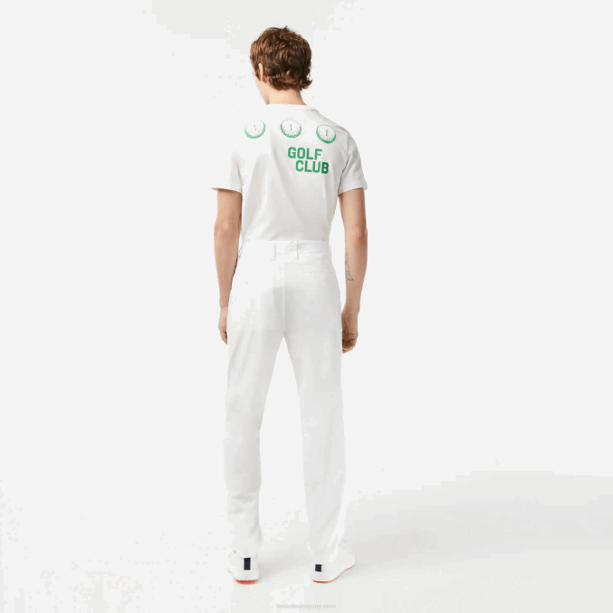 blanco 70v VVL0A421 hombres Lacoste pantalones chinos de golf elásticos deportivos