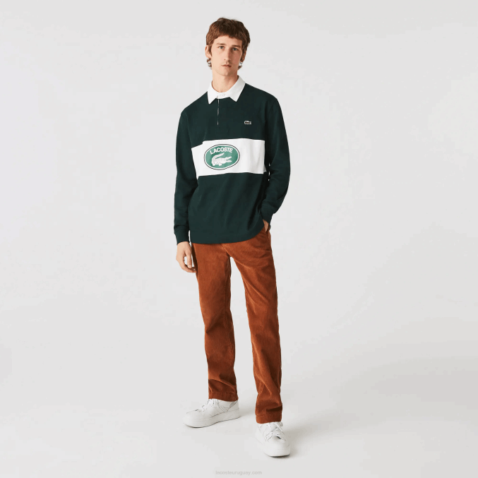 marrón 3pb VVL0A1583 hombres Lacoste chinos rectos de pana