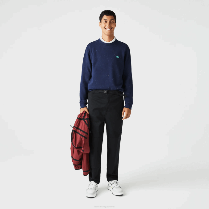 negro 031 VVL0A1587 hombres Lacoste chinos de gabardina de algodón orgánico