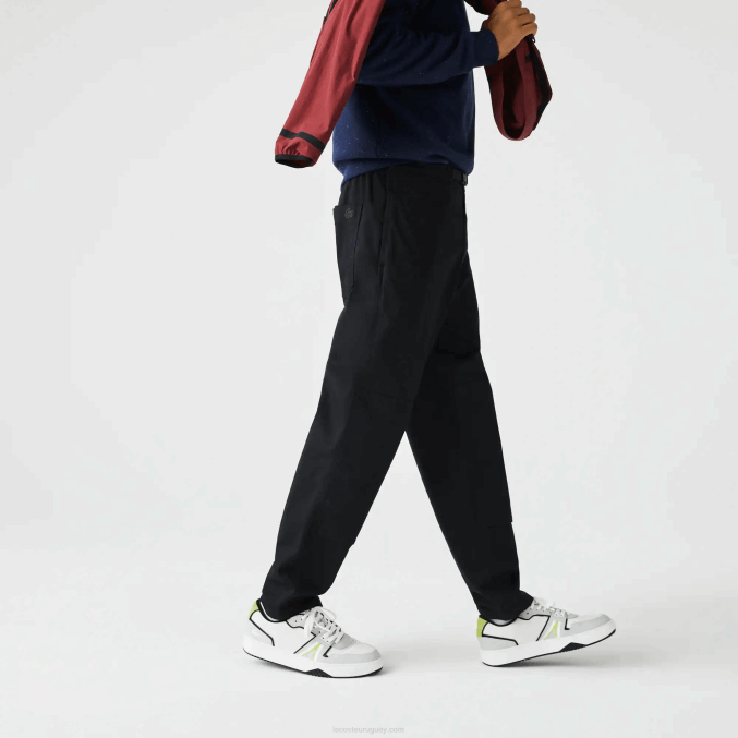 negro 031 VVL0A1587 hombres Lacoste chinos de gabardina de algodón orgánico