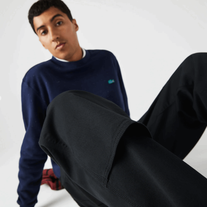 negro 031 VVL0A1587 hombres Lacoste chinos de gabardina de algodón orgánico