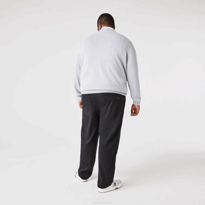 negro 031 VVL0A1587 hombres Lacoste chinos de gabardina de algodón orgánico