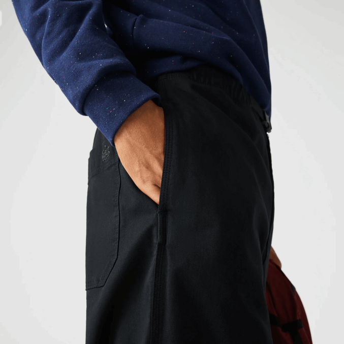 negro 031 VVL0A1587 hombres Lacoste chinos de gabardina de algodón orgánico