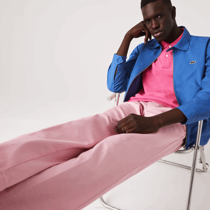 rosa 7 años VVL0A1635 hombres Lacoste pantalones chinos rectos de algodón orgánico