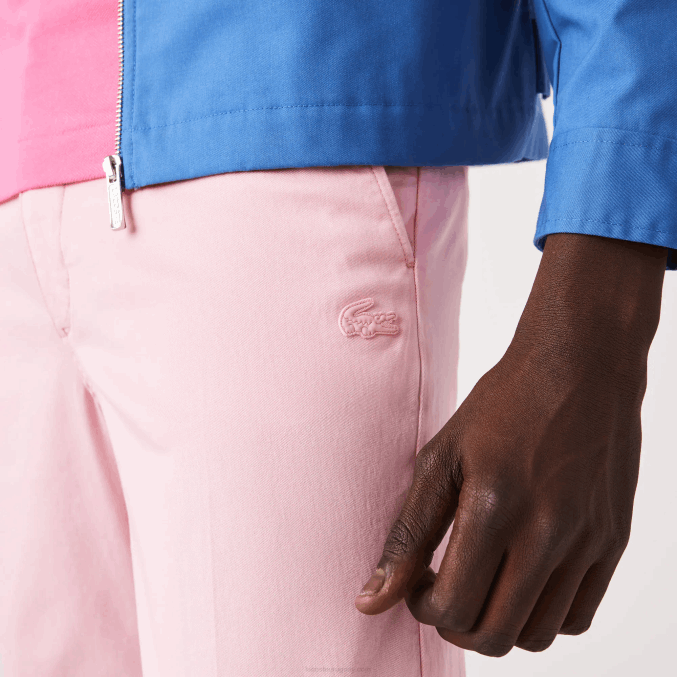 rosa 7 años VVL0A1635 hombres Lacoste pantalones chinos rectos de algodón orgánico