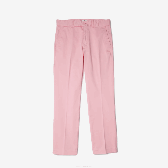 rosa 7 años VVL0A1635 hombres Lacoste pantalones chinos rectos de algodón orgánico