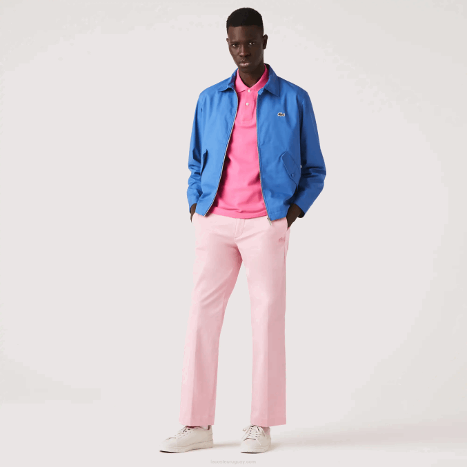 rosa 7 años VVL0A1635 hombres Lacoste pantalones chinos rectos de algodón orgánico