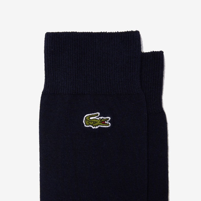 azul marino 166 VVL0A1657 hombres Lacoste calcetines altos de mezcla de algodón