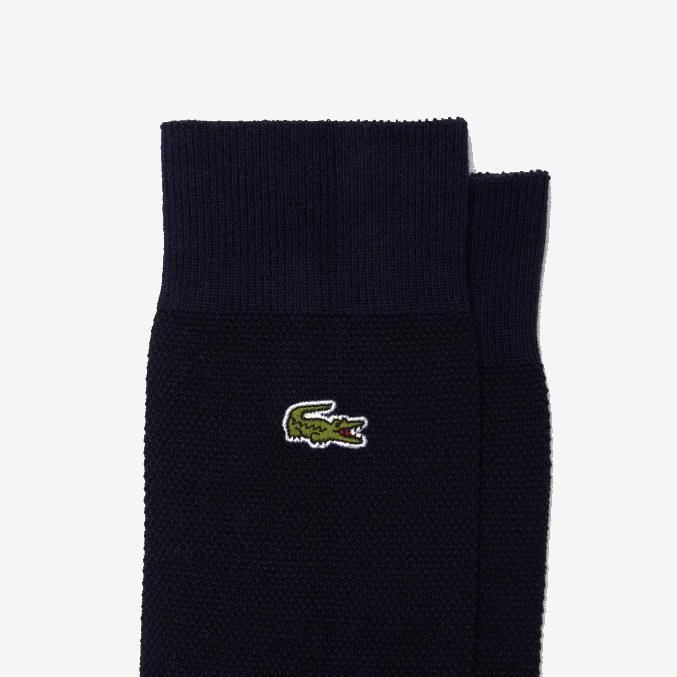 azul marino 166 VVL0A1666 hombres Lacoste Pack de 3 pares de calcetines de corte alto en piqué de algodón