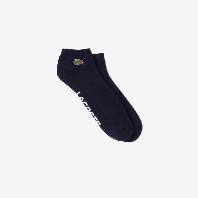 azul marino blanco 525 VVL0A1676 hombres Lacoste calcetines deportivos de corte bajo en algodón elástico
