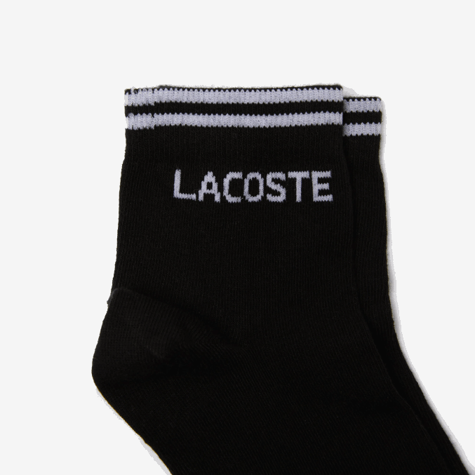 blanco negro 258 VVL0A1672 hombres Lacoste Pack de dos pares de calcetines sport escotados de algodón