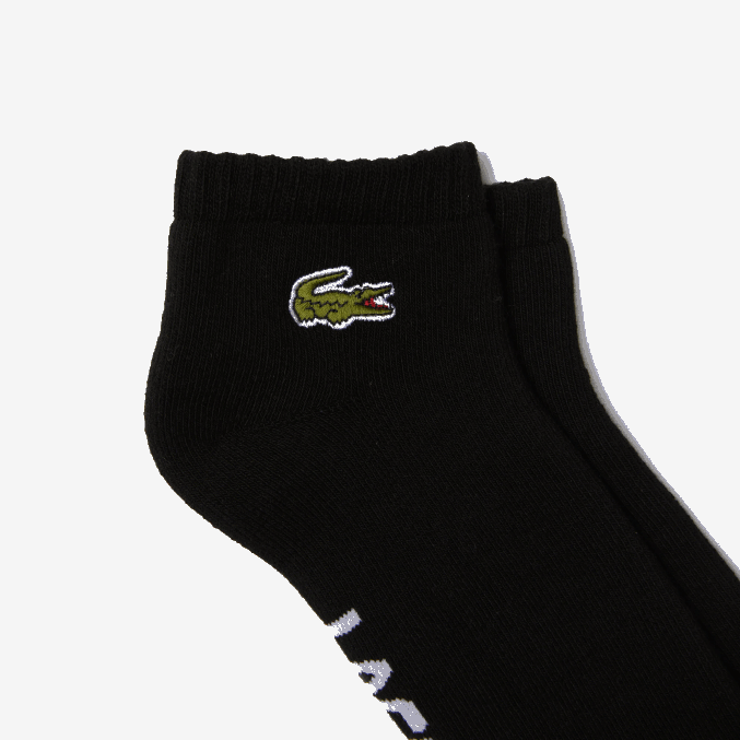 blanco negro 258 VVL0A1675 hombres Lacoste calcetines deportivos de corte bajo en algodón elástico