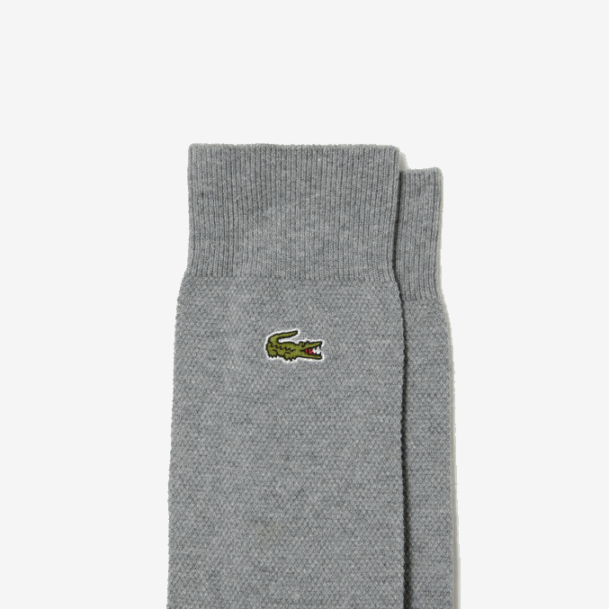 lomo gris yrd VVL0A1663 hombres Lacoste Pack de 3 pares de calcetines de corte alto en piqué de algodón