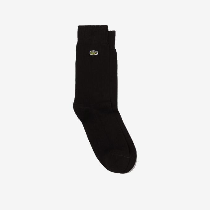 negro 031 VVL0A1659 hombres Lacoste calcetines altos de mezcla de algodón