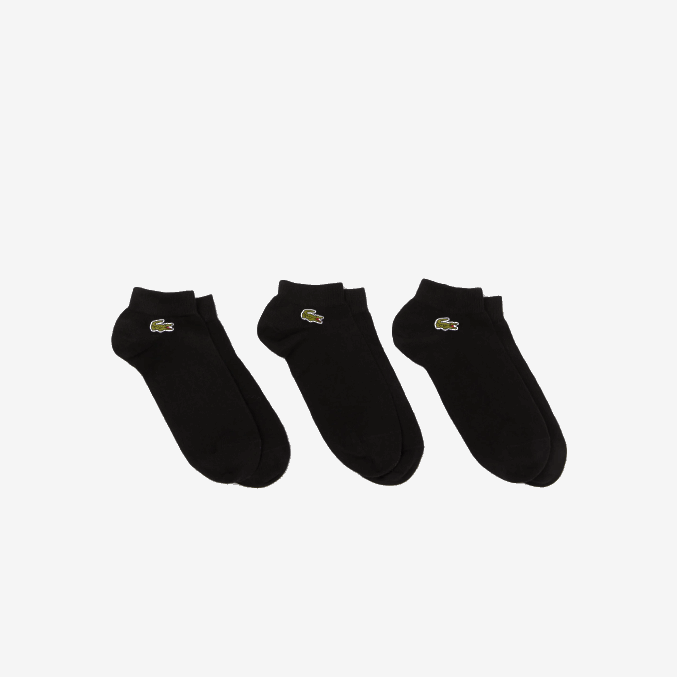 negro 8vm VVL0A512 hombres Lacoste Pack de 3 pares de calcetines sport escotados