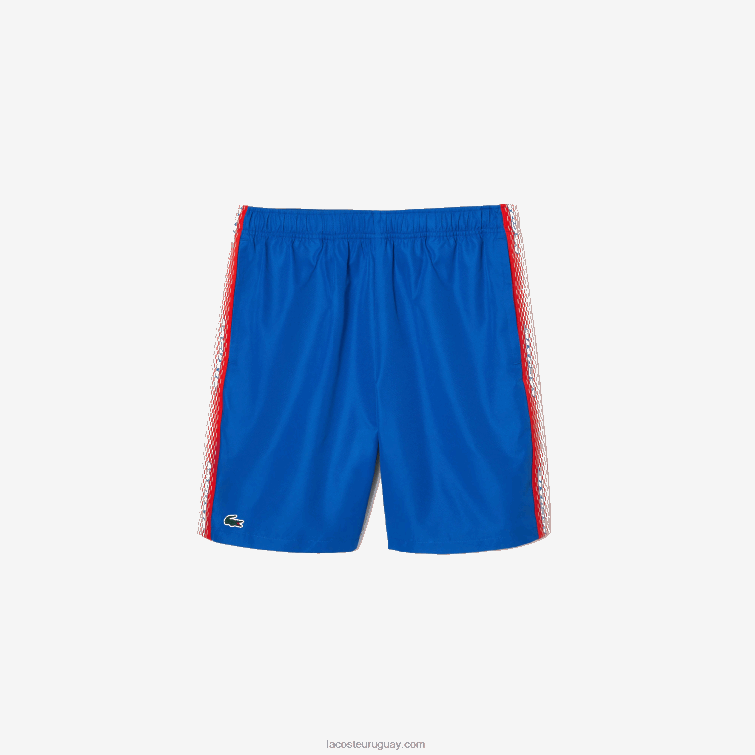 Lacoste hombres pantalones cortos de tenis de poliéster reciclado VVL0A18 kxb azul