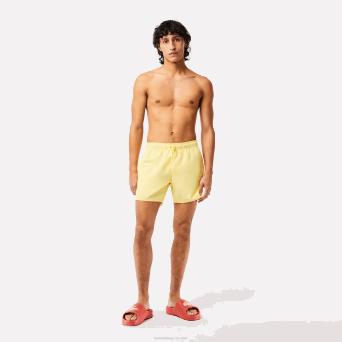 amarillo verde 7sh VVL0A539 hombres Lacoste shorts de baño ligeros de secado rápido