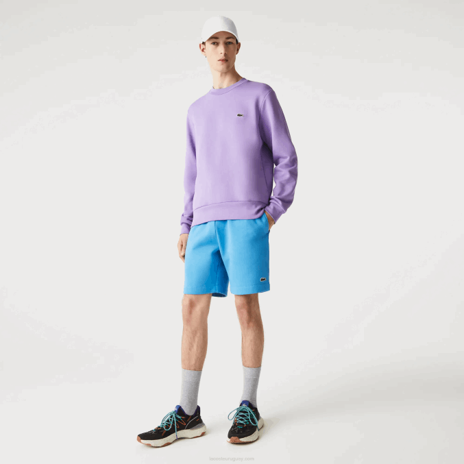 azul 4xa VVL0A1370 hombres Lacoste shorts de felpa de algodón orgánico peinado