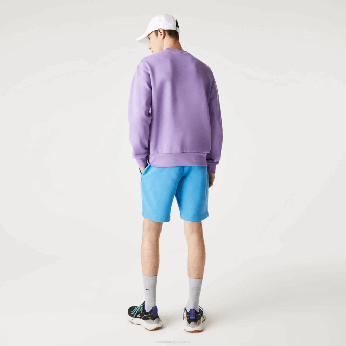 azul 4xa VVL0A1370 hombres Lacoste shorts de felpa de algodón orgánico peinado