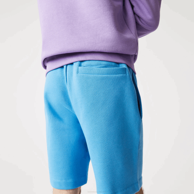 azul 4xa VVL0A1370 hombres Lacoste shorts de felpa de algodón orgánico peinado