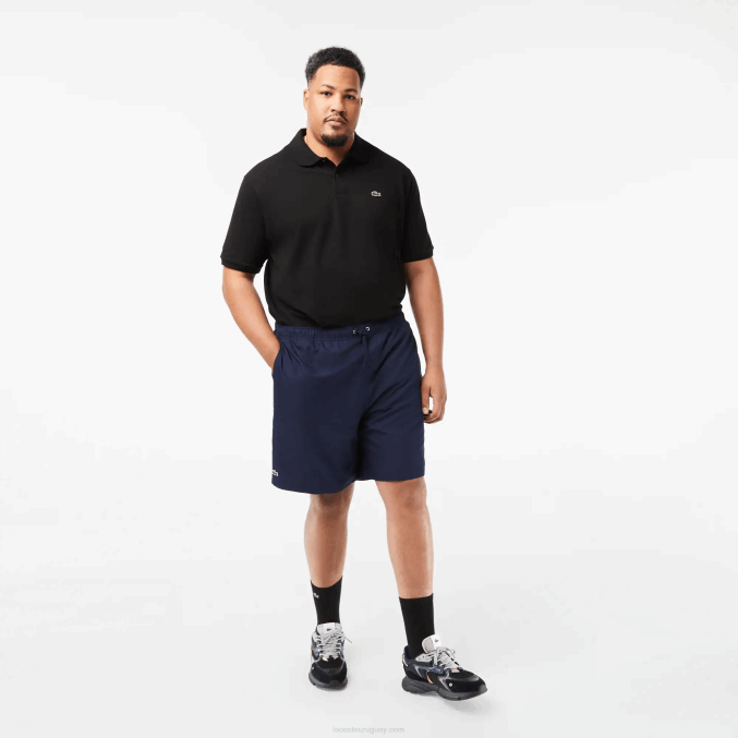 azul marino 166 VVL0A1447 hombres Lacoste Shorts deportivos de corte relajado con forro de jersey - tallas grandes - grande