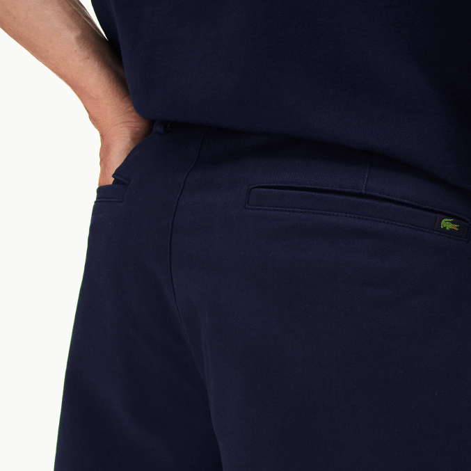 azul marino 166 VVL0A1619 hombres Lacoste Bermudas regular fit de gabardina de algodón