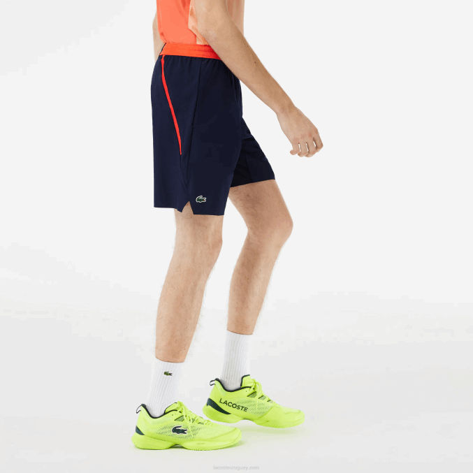 azul marino 166 VVL0A408 hombres Lacoste pantalones cortos tenis x novak djokovic