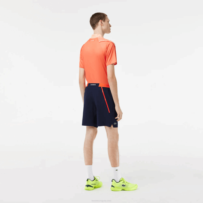 azul marino 166 VVL0A408 hombres Lacoste pantalones cortos tenis x novak djokovic