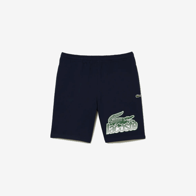 azul marino 166 VVL0A430 hombres Lacoste shorts de felpa de algodón sin cepillar