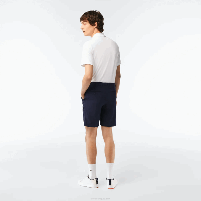 azul marino 166 VVL0A443 hombres Lacoste shorts deportivos de golf ligeros y elásticos