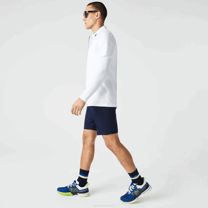 azul marino 166 VVL0A443 hombres Lacoste shorts deportivos de golf ligeros y elásticos