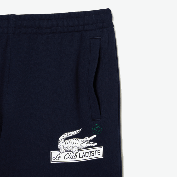 azul marino 166 VVL0A487 hombres Lacoste shorts de felpa de algodón orgánico sin cepillar