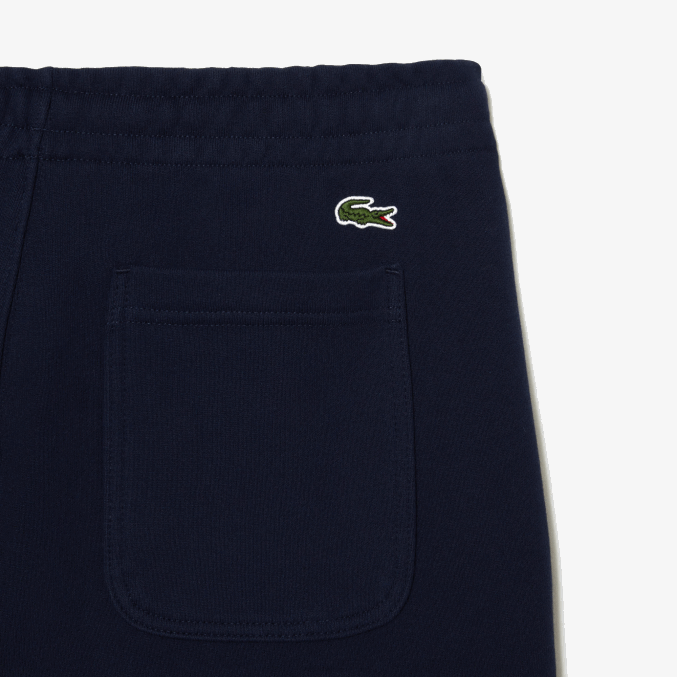 azul marino 166 VVL0A487 hombres Lacoste shorts de felpa de algodón orgánico sin cepillar