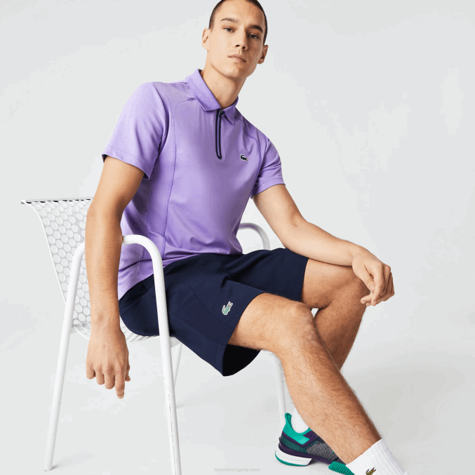 azul marino 423 VVL0A1331 hombres Lacoste shorts de tenis sport regular fit sin costuras