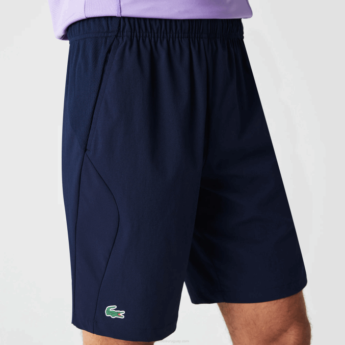 azul marino 423 VVL0A1331 hombres Lacoste shorts de tenis sport regular fit sin costuras