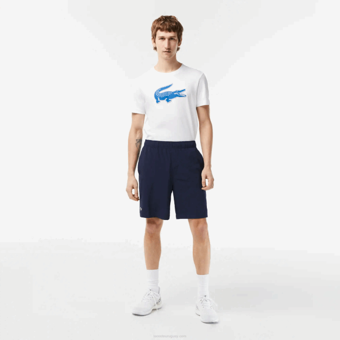 azul marino blanco 525 VVL0A1411 hombres Lacoste pantalones cortos deportivos ultraligeros