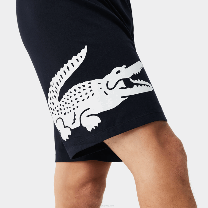azul marino blanco 525 VVL0A1454 hombres Lacoste pantalones cortos de interior de algodón elástico con estampado de cocodrilo y la marca