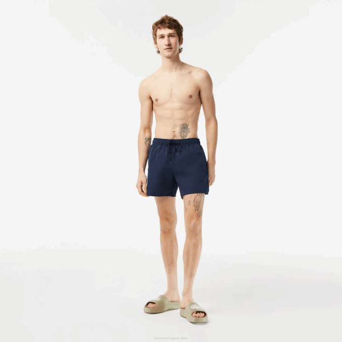azul marino verde 802 VVL0A536 hombres Lacoste shorts de baño ligeros de secado rápido