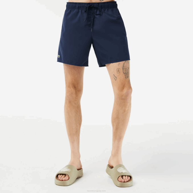 azul marino verde 802 VVL0A536 hombres Lacoste shorts de baño ligeros de secado rápido