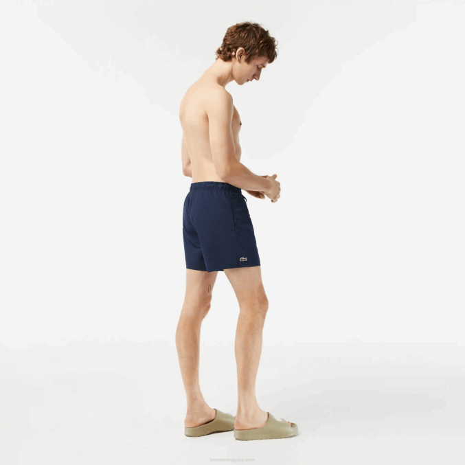 azul marino verde 802 VVL0A536 hombres Lacoste shorts de baño ligeros de secado rápido