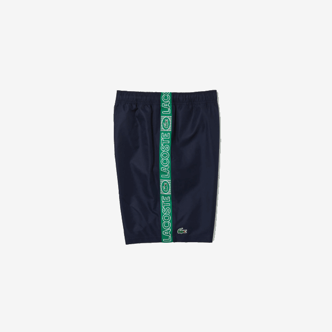 azul marino verde mr0 VVL0A1506 hombres Lacoste shorts deportivos con franjas laterales