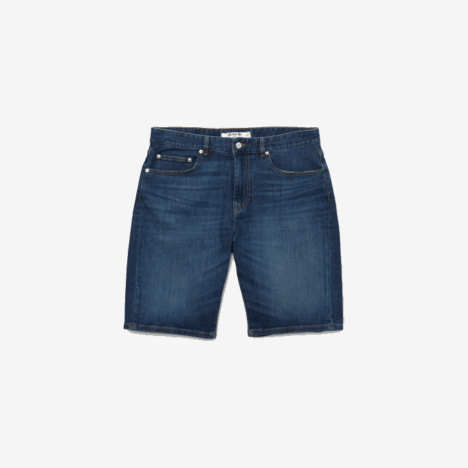 azul mk9 VVL0A1644 hombres Lacoste bermudas slim fit de denim de algodón elástico