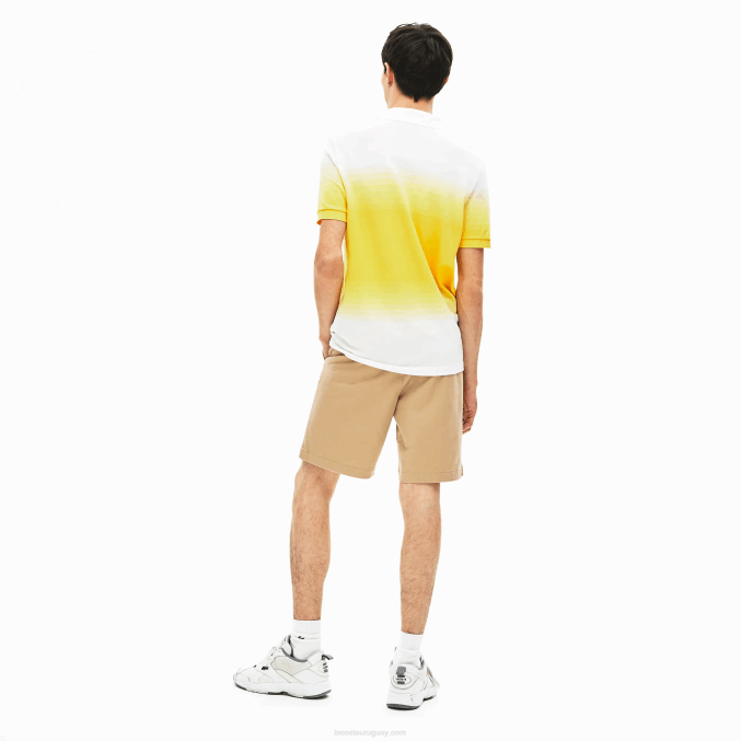 beige 02s VVL0A1620 hombres Lacoste Bermudas regular fit de gabardina de algodón