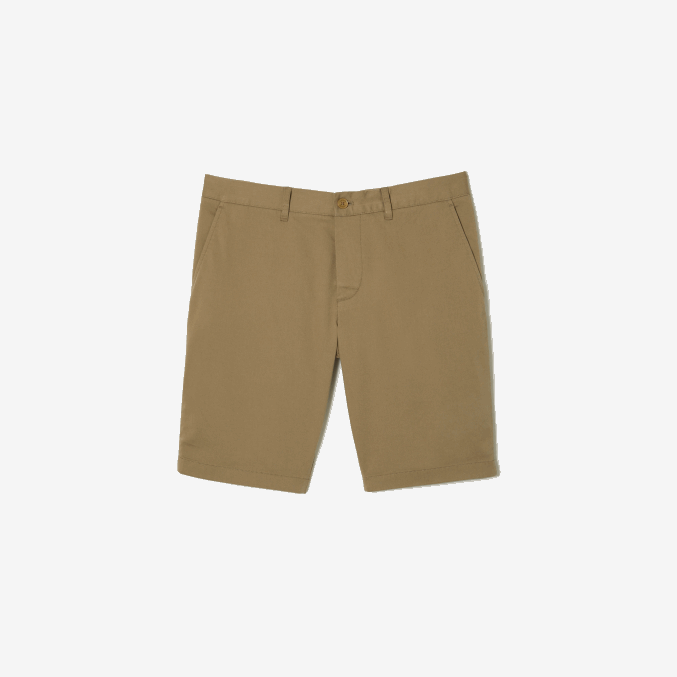 beige cb8 VVL0A431 hombres Lacoste bermudas slim fit de algodón elástico