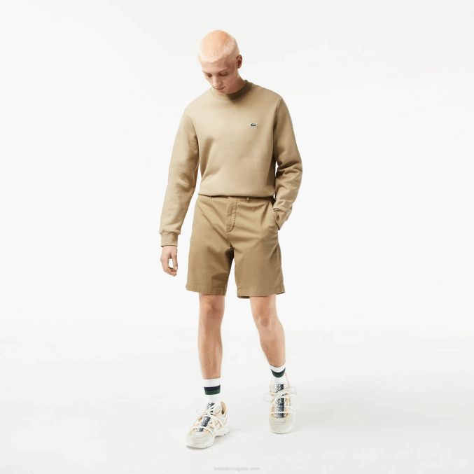 beige cb8 VVL0A438 hombres Lacoste Bermudas regular fit de algodón orgánico elástico