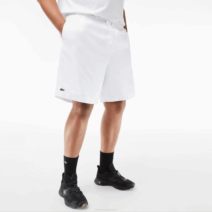 blanco 001 VVL0A1446 hombres Lacoste Shorts deportivos de corte relajado con forro de jersey - tallas grandes - grande
